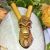 Kuripe Bambu Totem LUPO Amuleto con Pietre potenti - immagine 3