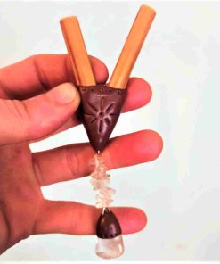 Kuripe Bambu Pendente Quarzo Bianco