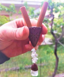 Kuripe Bambu Pendente Quarzo Bianco
