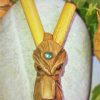 Kuripe Bambu Totem LUPO Amuleto con Pietre potenti - immagine 4